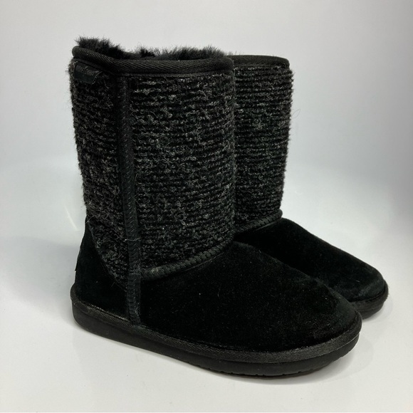 Minnetonka black suede boots shearling lined size 6 - Picture 1 of 10